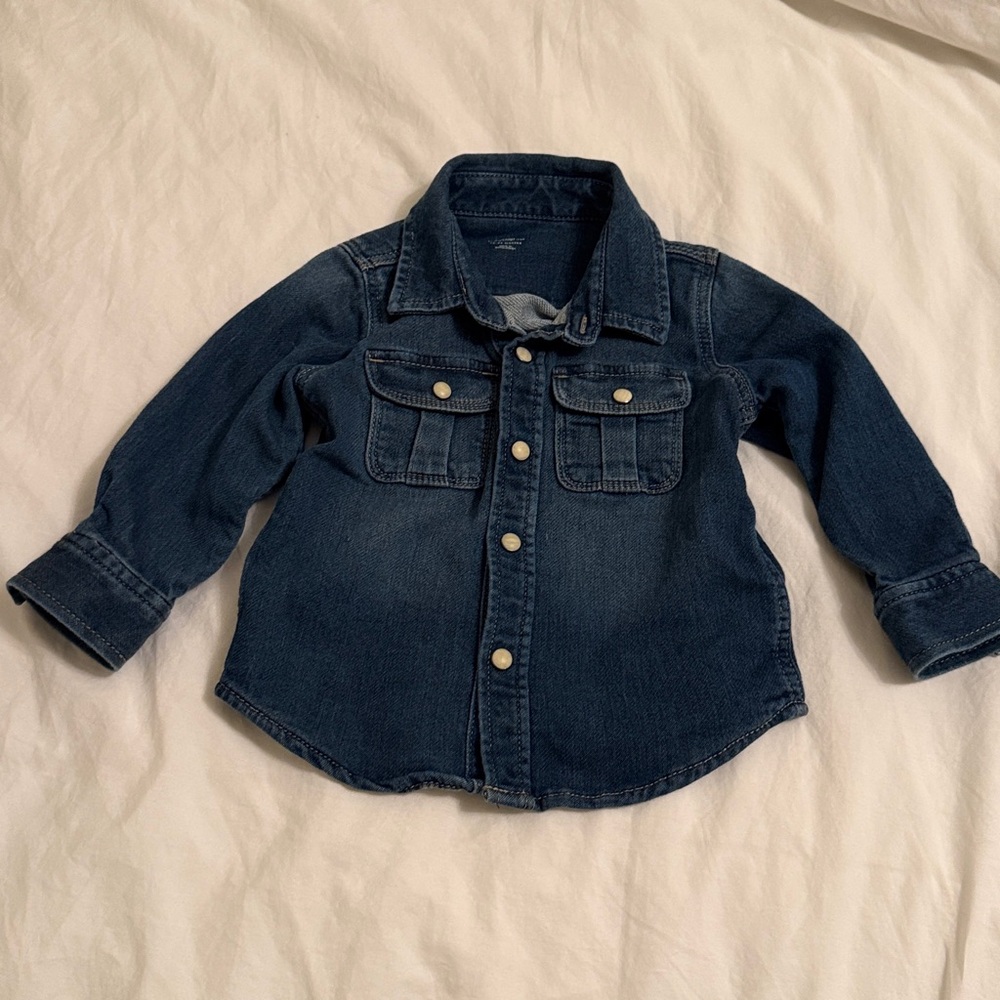 Gap Toddler Long Sleeve Denim Shirt Size 18-24 Mo.